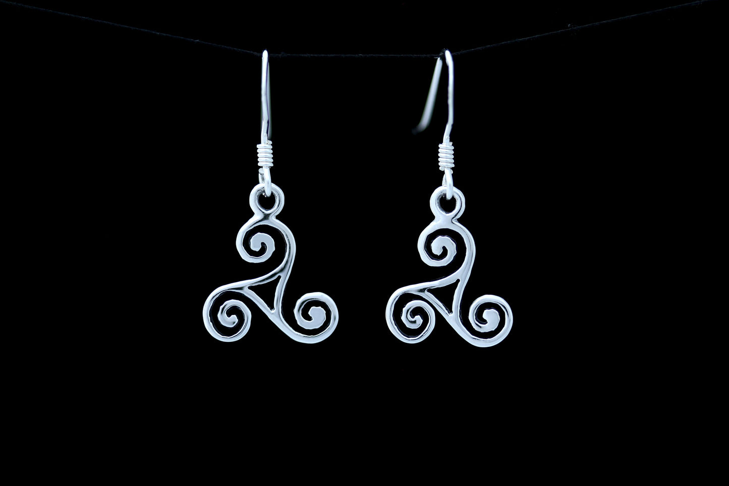 Triskele Earrings - Swirly Arms with Window (Medium)