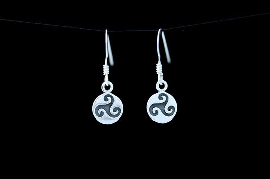 Triskele Earrings - Solid Triskele Stamp