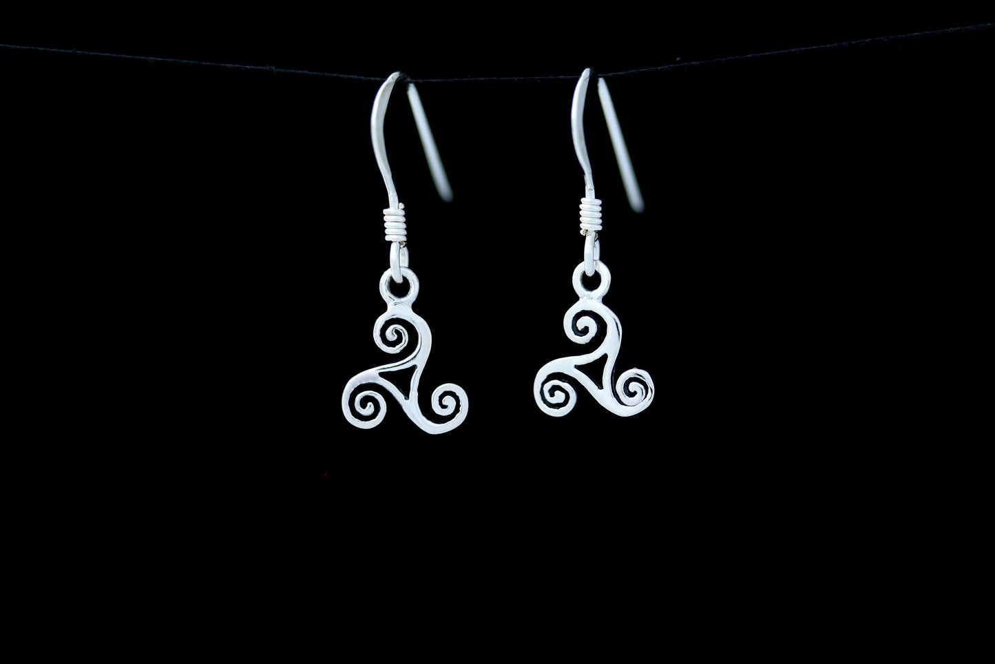 Triskele Earrings - Swirly Arms with Window (Small)
