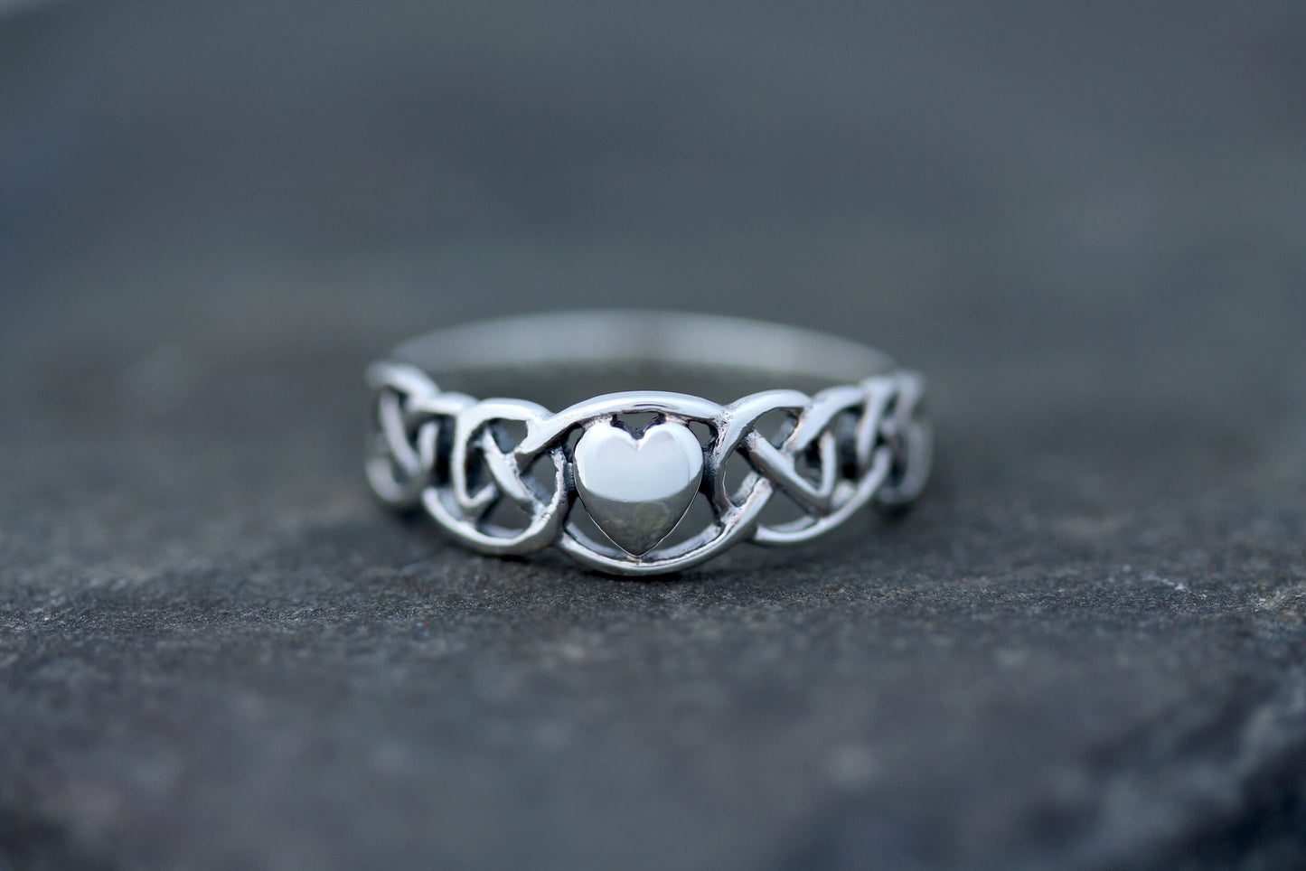 Celtic Knot Ring - Heart Embedded in Infinite