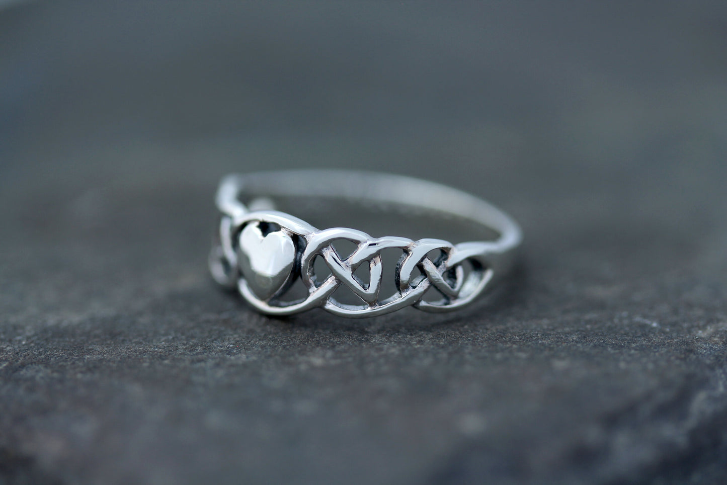 Celtic Knot Ring - Heart Embedded in Infinite