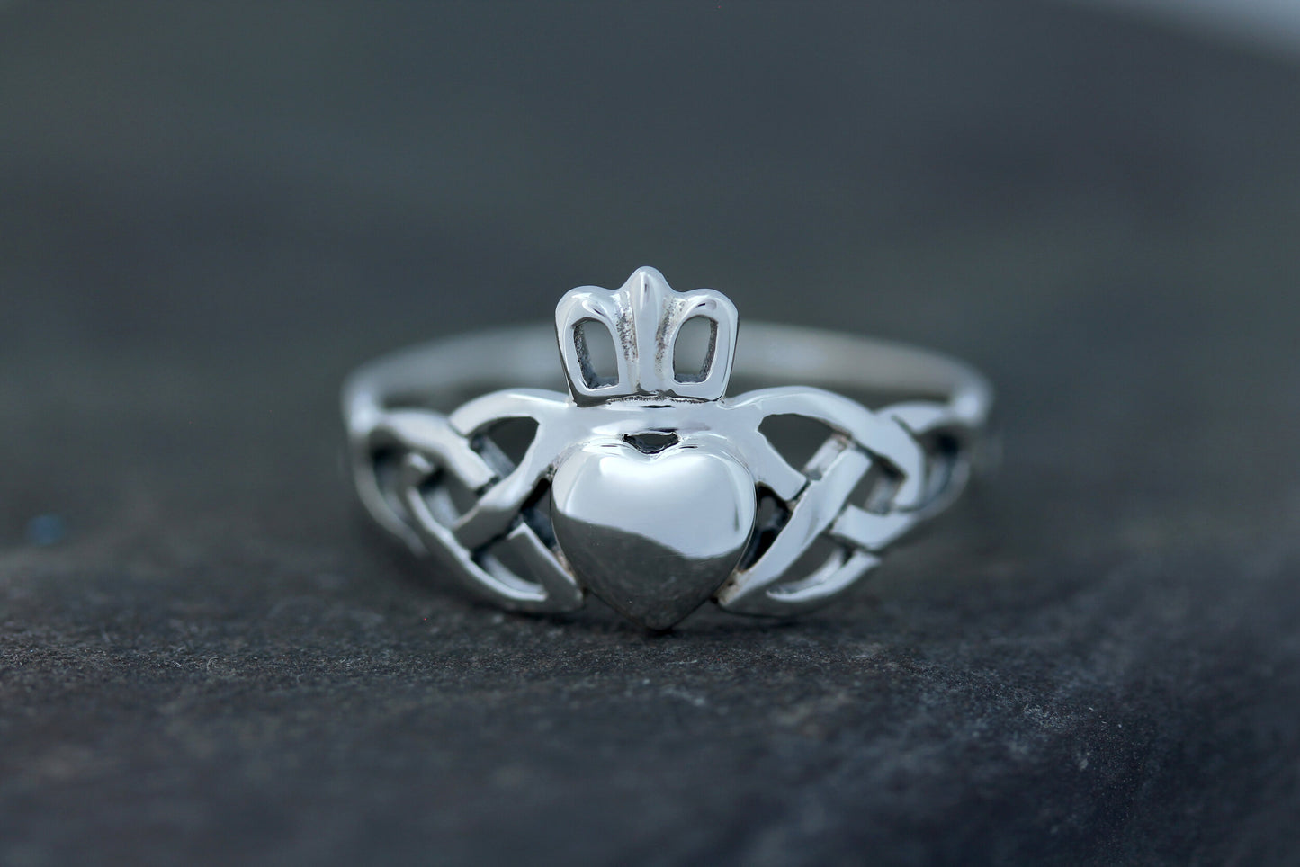 Claddagh Ring - Trinity Arms with Open Crown