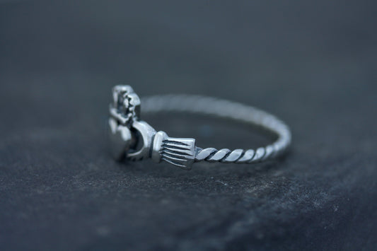 Claddagh Ring - Royal Crown with Plaited Band