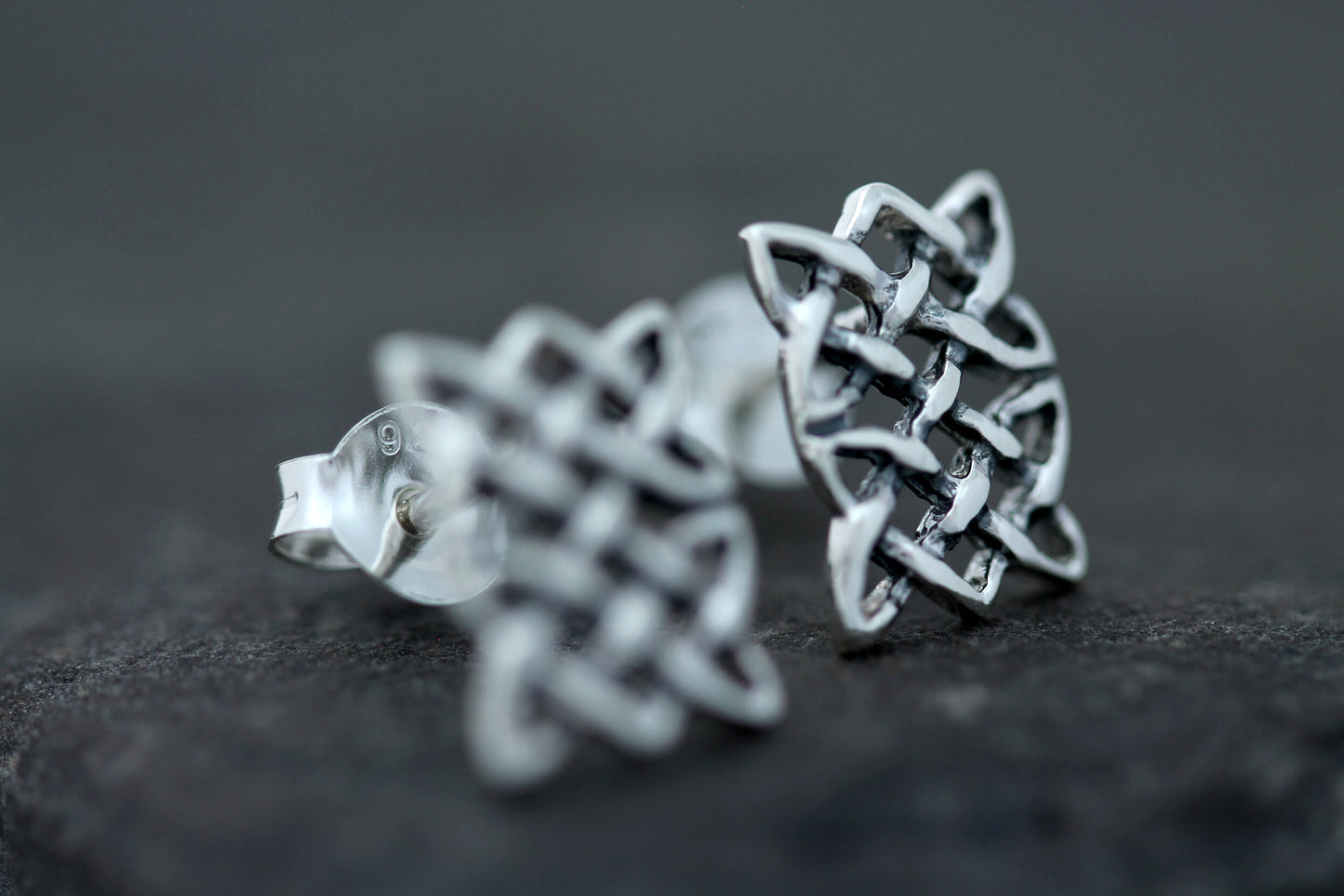 Celtic Knot Earrings - Rectangular Two Worlds Studs