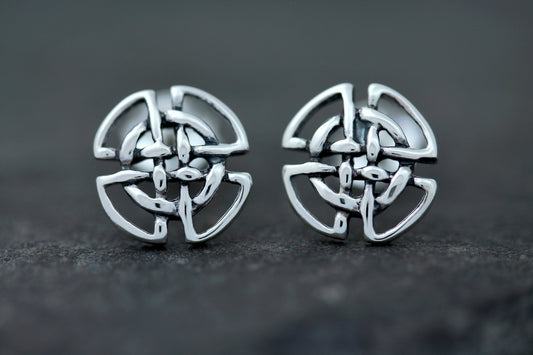 Celtic Knot Earrings - Quaternary Shield Studs