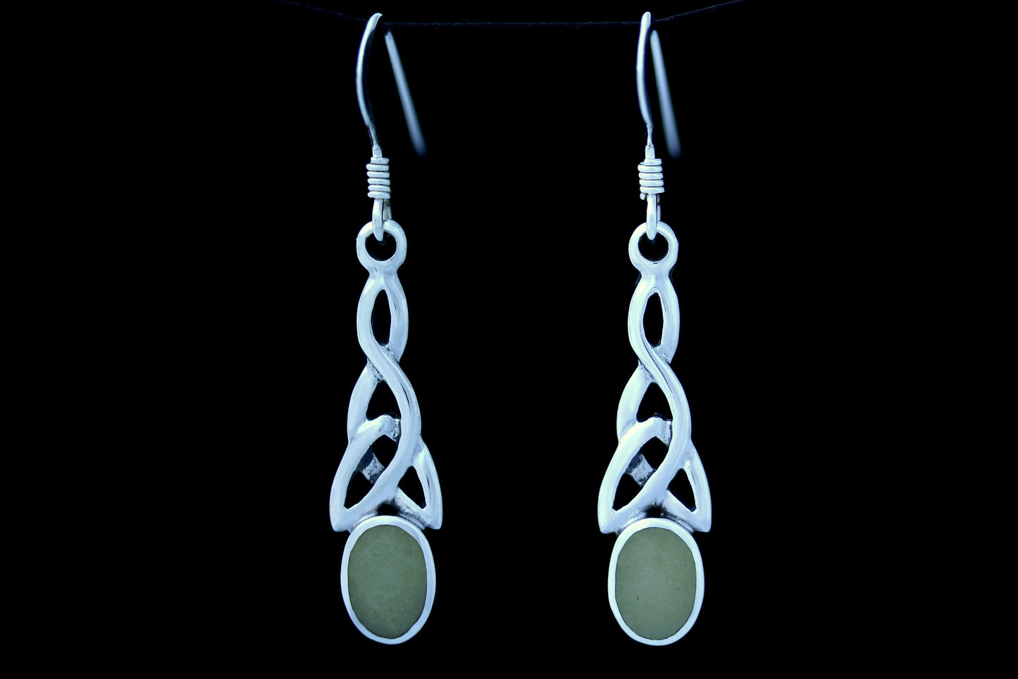 Scottish Marble Earrings - Elongated Trinity Drop