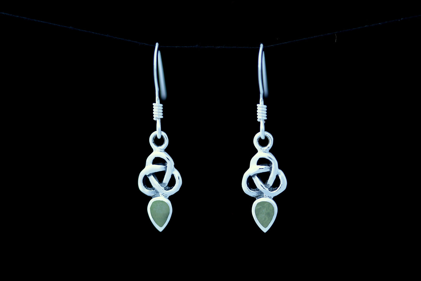 Scottish Marble Earrings - Rounded Trinity with Teardrop