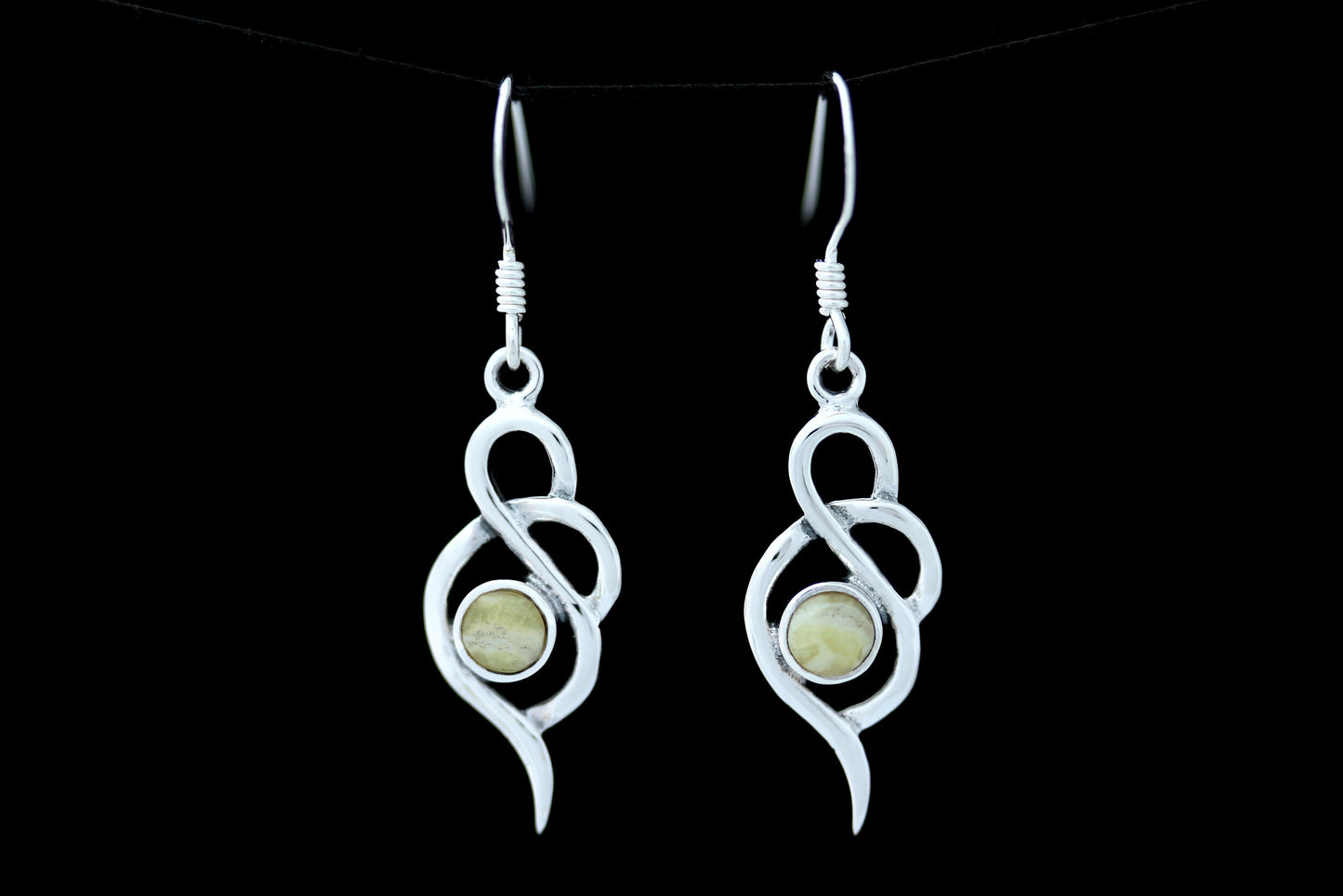 Scottish Marble Earrings -  Triple Loop