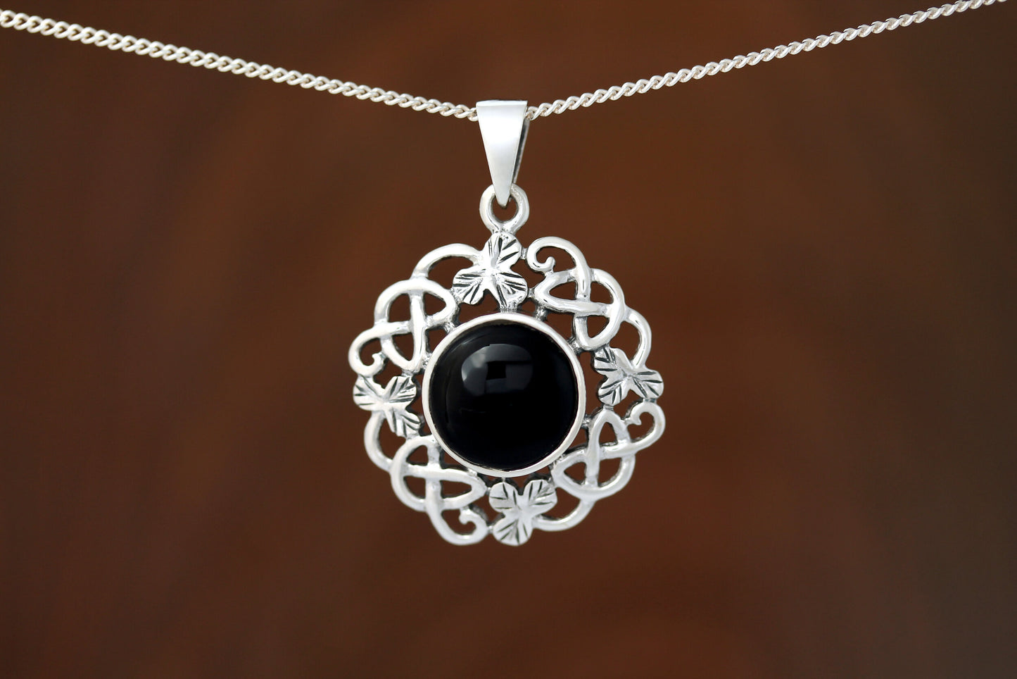Celtic Stone Pendant -  The Knot with Black Onyx