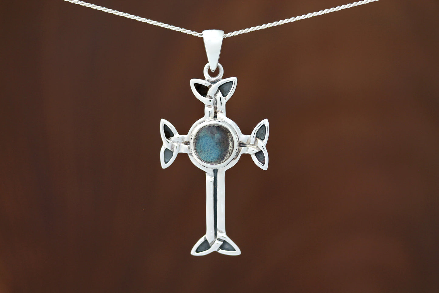 Celtic Cross Pendant - Trinity Arms with Labradorite