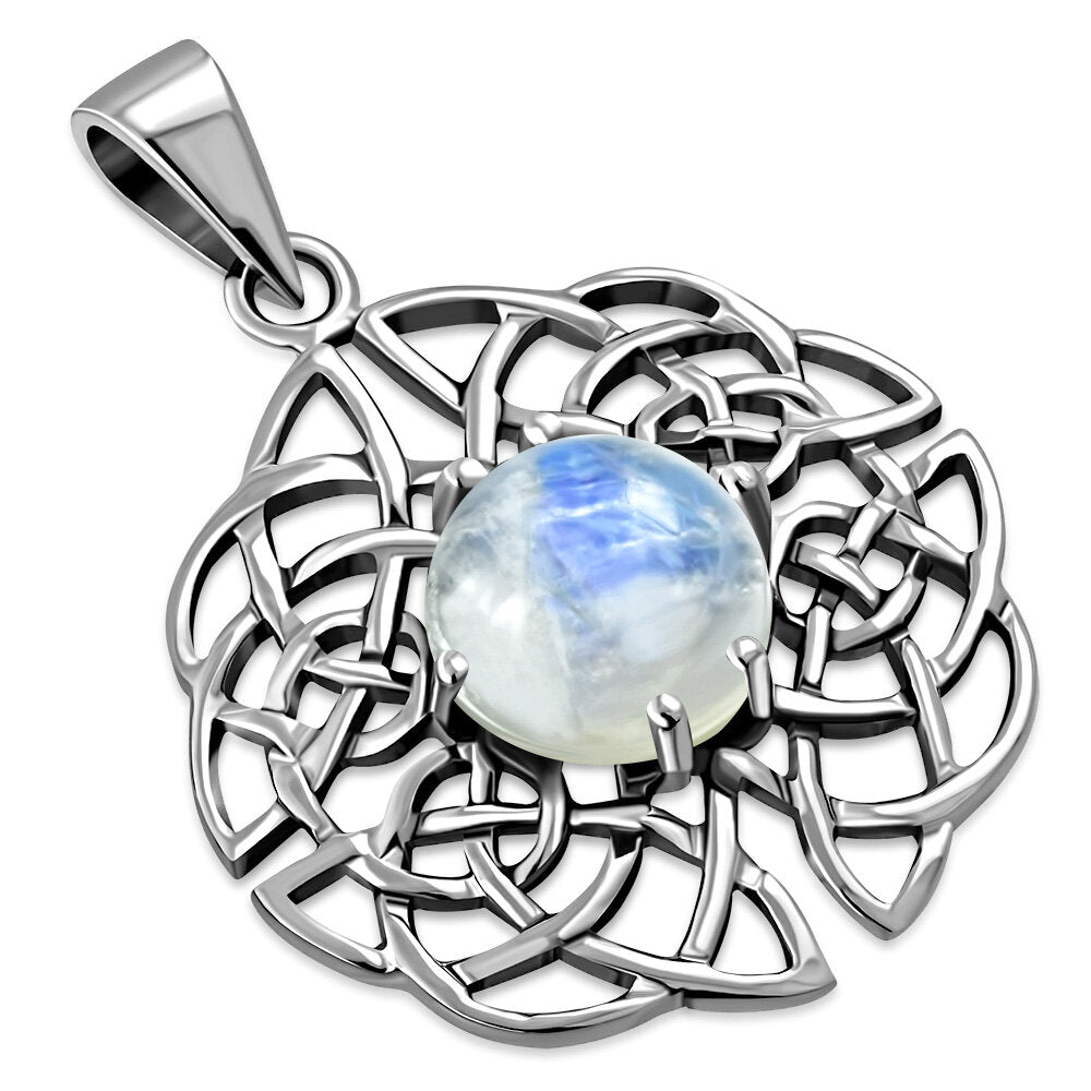 Celtic Stone Pendant - Dara Knot with Moonstone