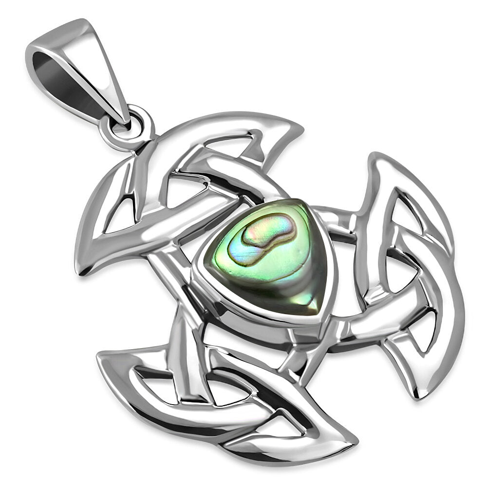 Celtic Stone Pendant - Triple Trinity with Triangular Abalone Shell ...