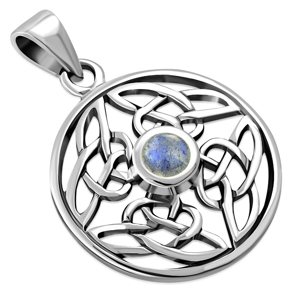 Celtic Stone Pendant- Celtic Shield knot with Labradorite