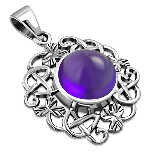 Celtic Stone Pendant - The Knot with Amethyst