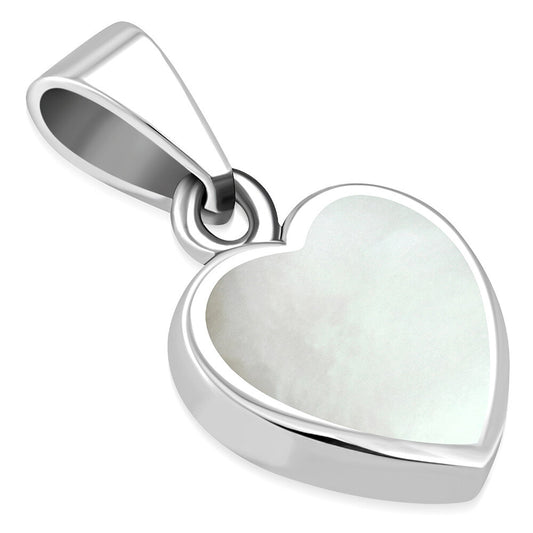 Contemporary Stone Pendant - Wee Heart with Mother of Pearl