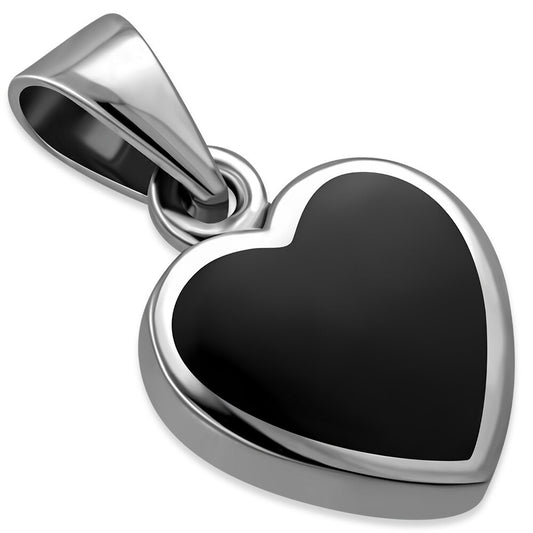 Contemporary Stone Pendant - Wee Heart with Black Onyx