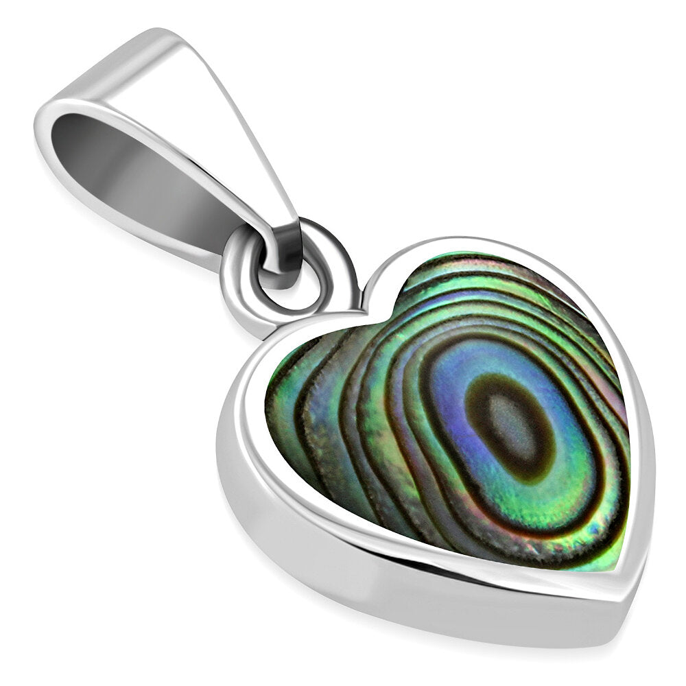 Contemporary Stone Pendant - Wee Heart with Abalone Shell
