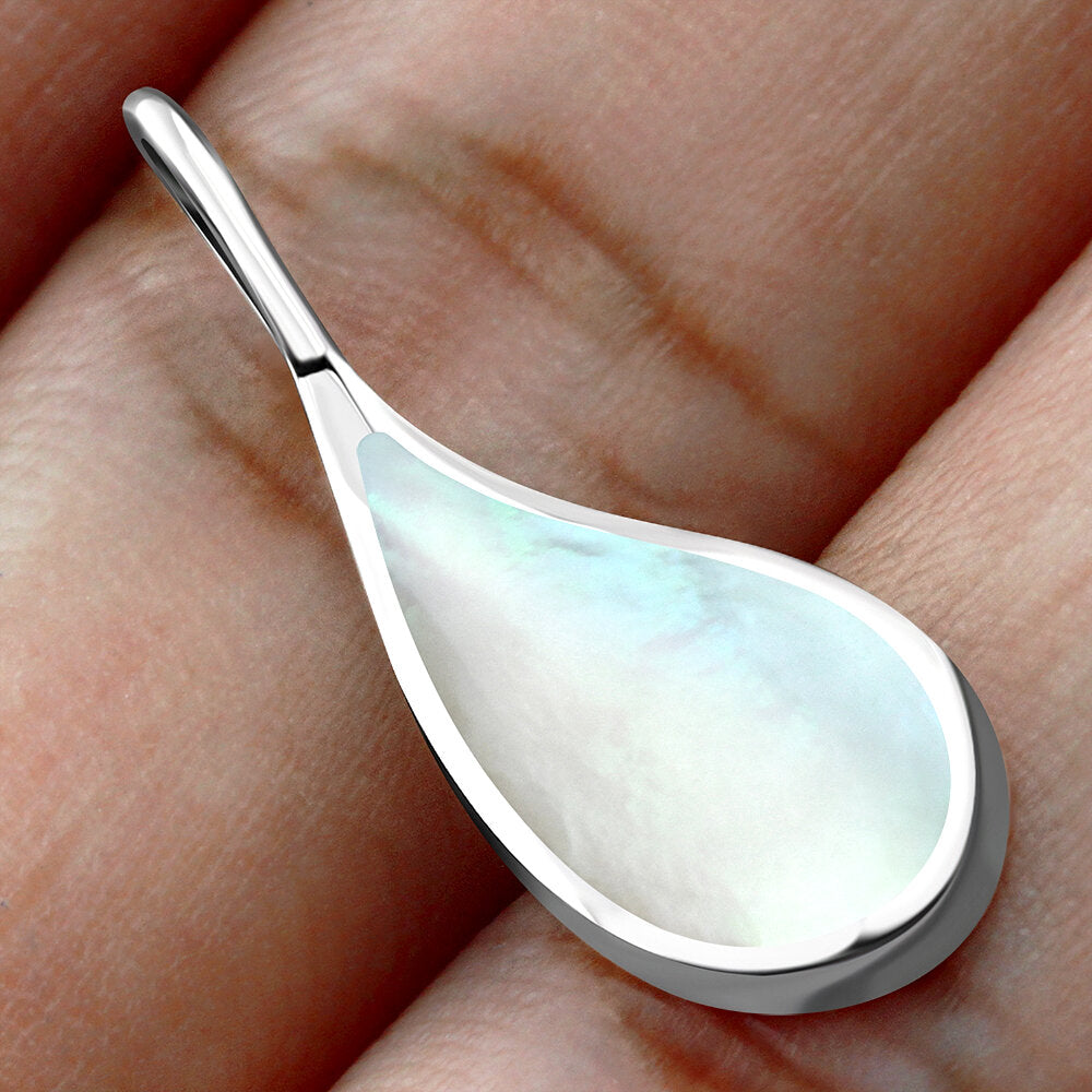 Contemporary Stone Pendant - Raindrop with Mother of Pearl