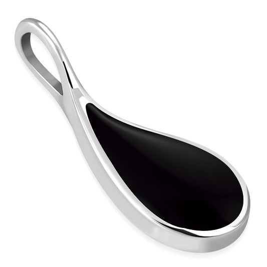 Contemporary Stone Pendant-Raindrop with Black Onyx