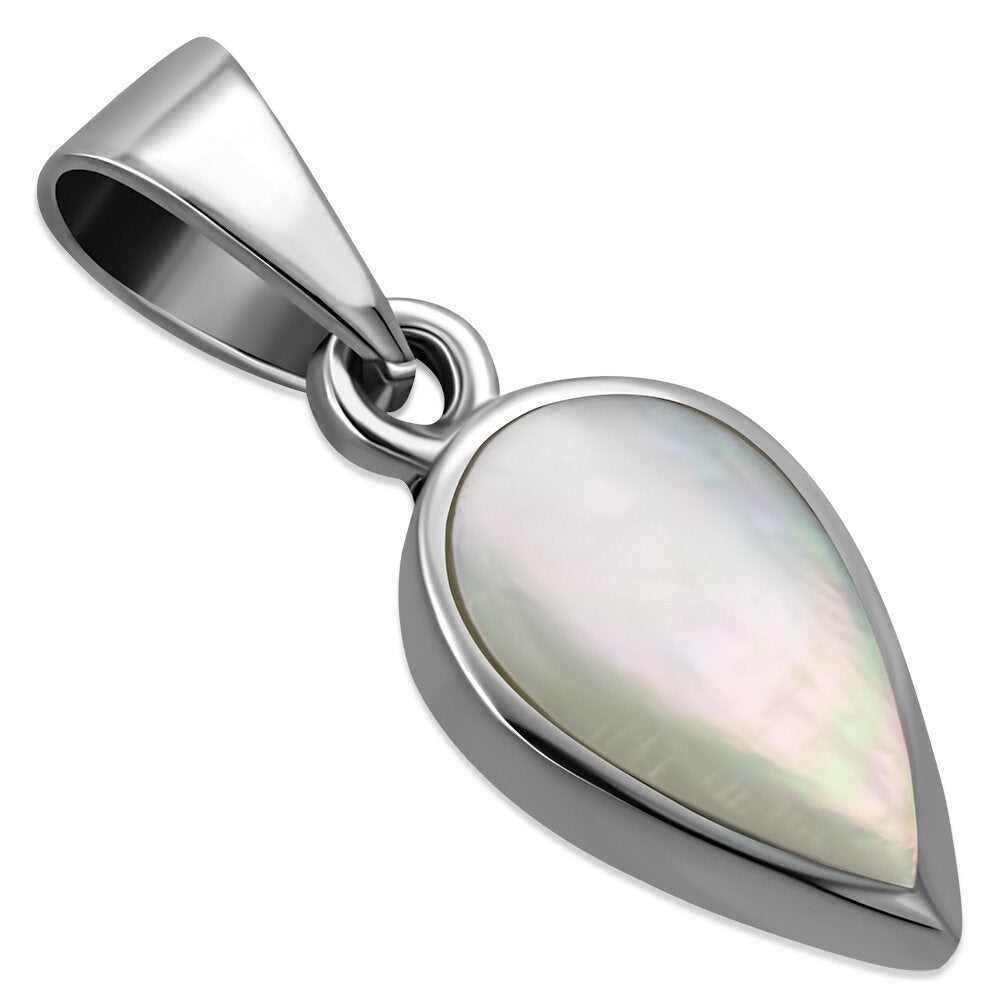 Contemporary Stone Pendant - Wee Drop with Mother of Pearl