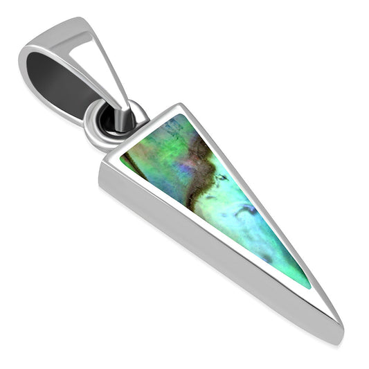 Contemporary Stone Pendant - Icicle with Abalone Shell