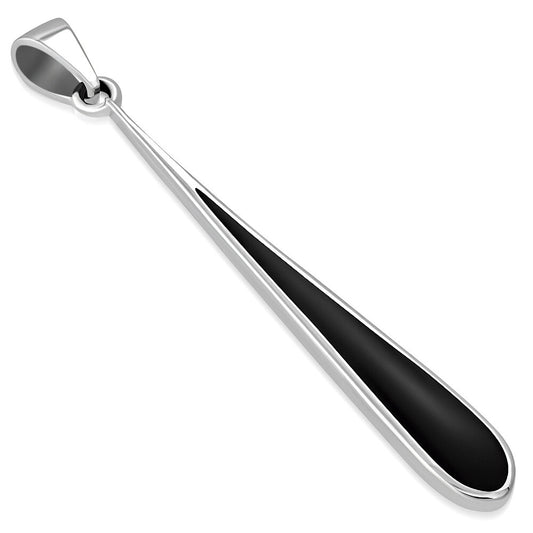 Contemporary Stone Pendant- Long Icicle Drop with Black Onyx