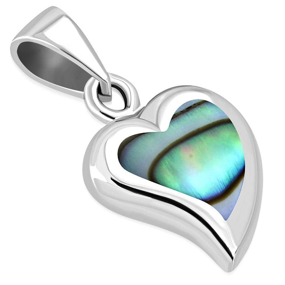 Contemporary Stone Pendant - Love Heart with Abalone Shell