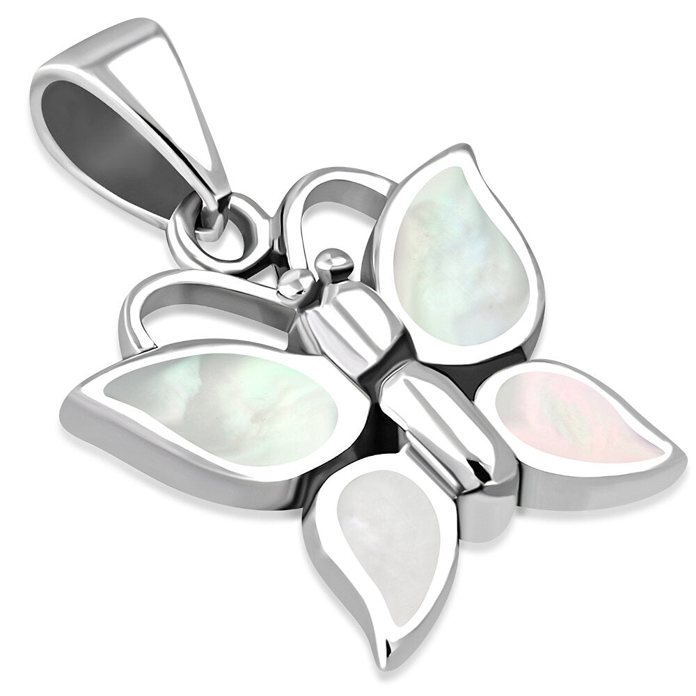 Contemporary Stone Pendant - Butterfly with Mother of Pearl