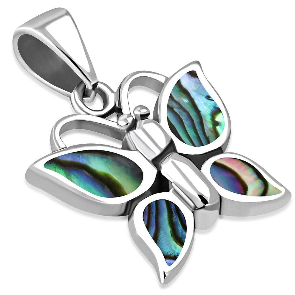 Contemporary Stone Pendant - Butterfly with Abalone Shell