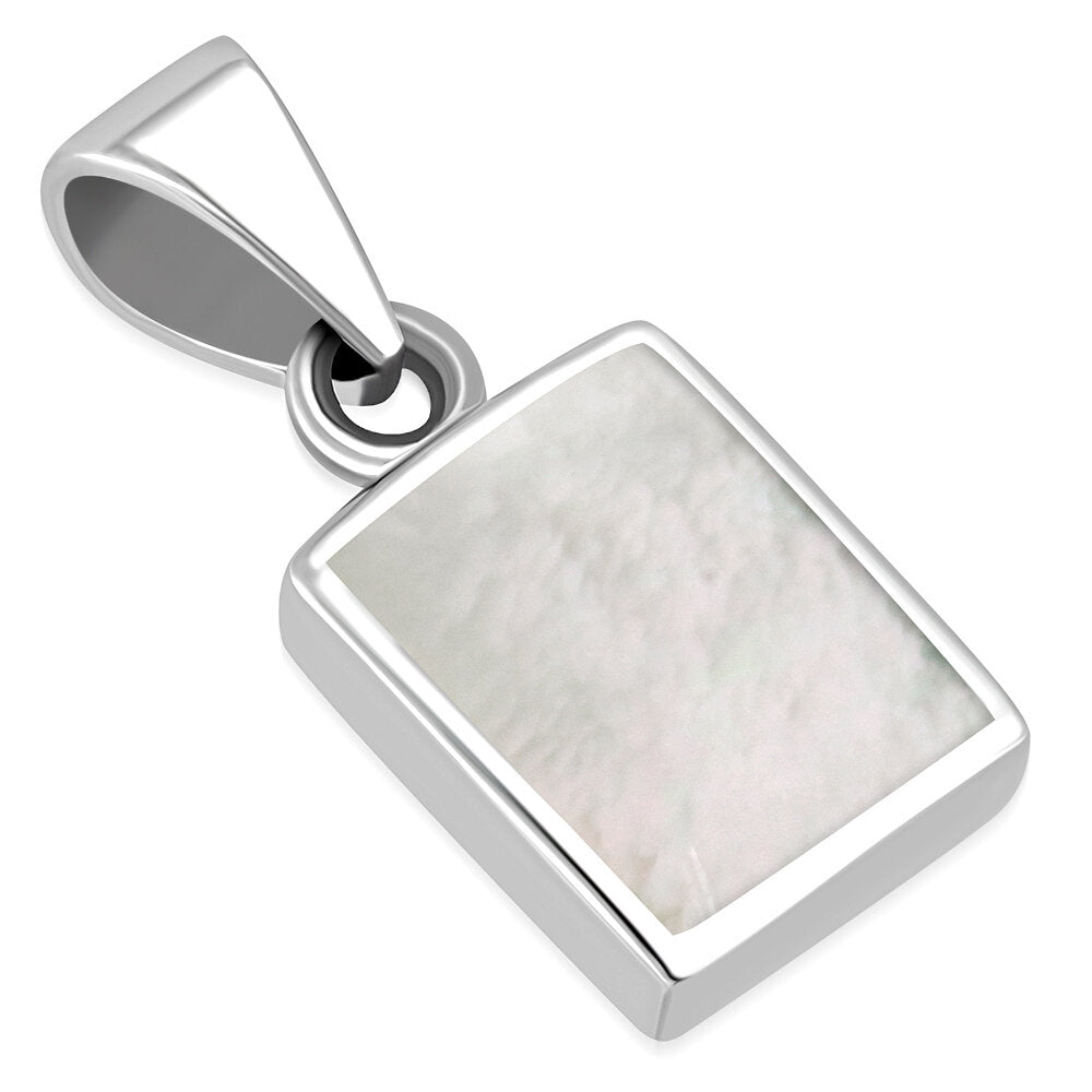 Contemporary Stone Pendant - Rectangle with Mother of Pearl