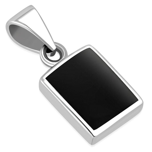 Contemporary Stone Pendant- Rectangle with Black Onyx