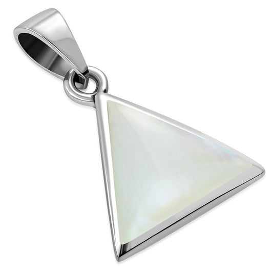 Contemporary Stone Pendant- Triangle with Mother of Pearl