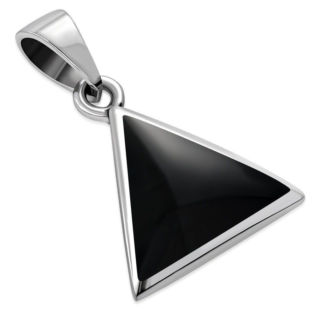 Contemporary Stone Pendant- Triangle with Black Onyx