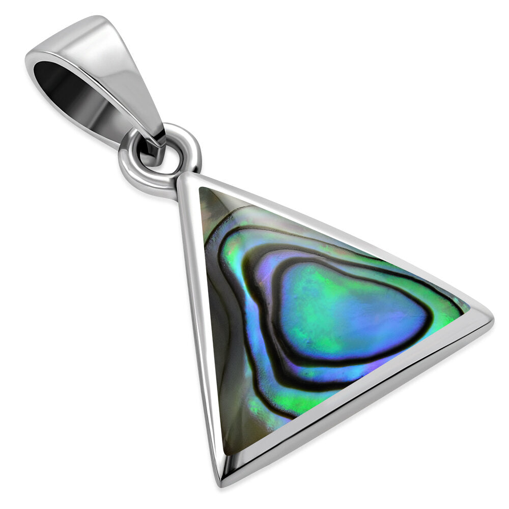 Contemporary Stone Pendant- Triangle with Abalone Shell