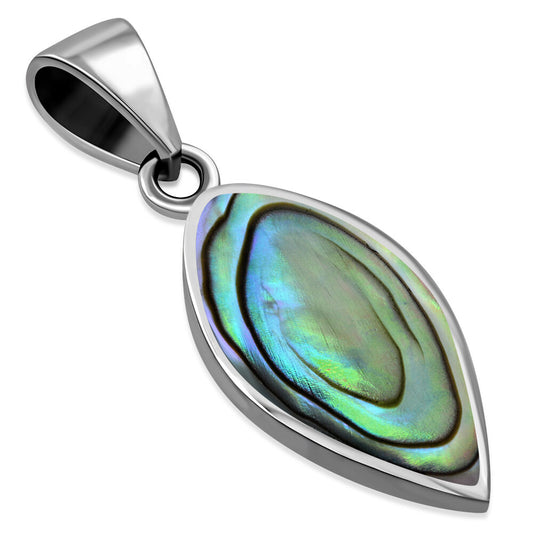 Contemporary Stone Pendants- Falling Leaf with Abalone Shell