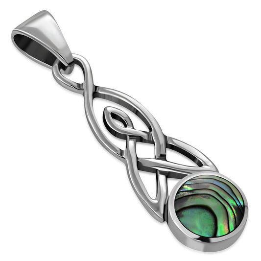 Celtic Stone Pendant- Mother and Daughter with Abalone Shell