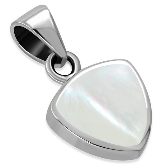 Contemporary Stone Pendant - Small Shield with Mother of Pearl