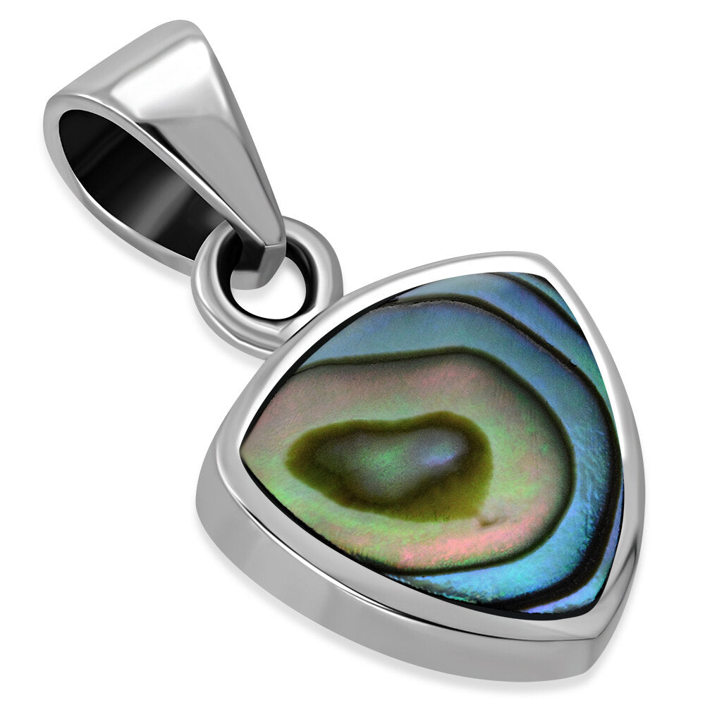 Contemporary Stone Pendant - Small Shield with Abalone Shell