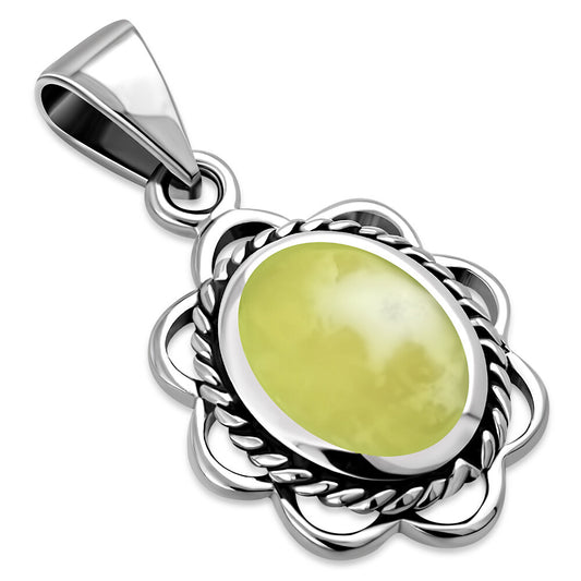 Scottish Marble Pendant - Embroidered Border