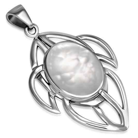 Celtic Stone Pendant-Abstract Strength with Mother of Pearl