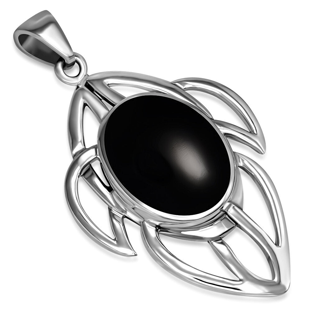 Celtic Stone Pendant-Abstract Strength with Black Onyx