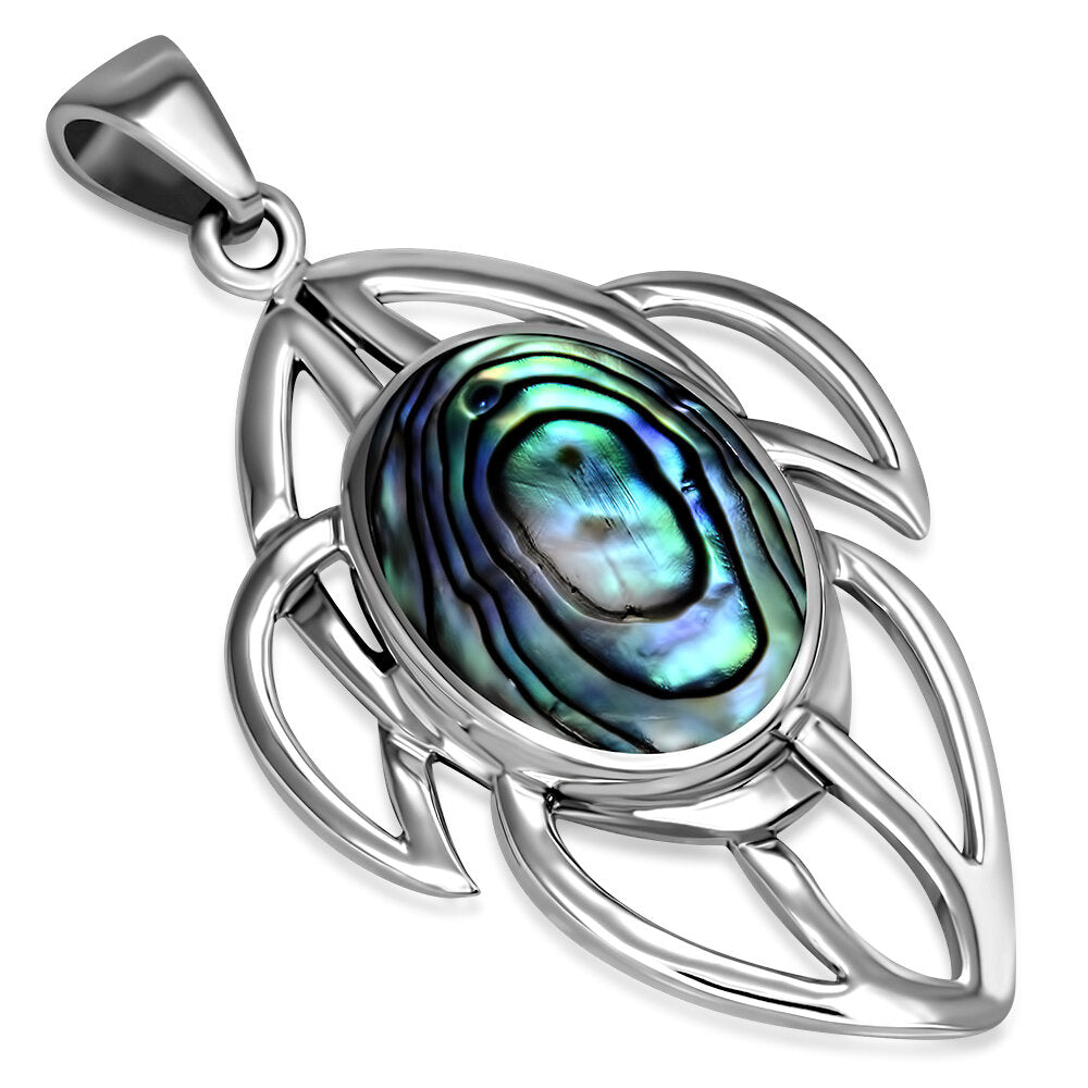 Celtic Stone Pendant- Abstract Strentgh with Abalone Shell