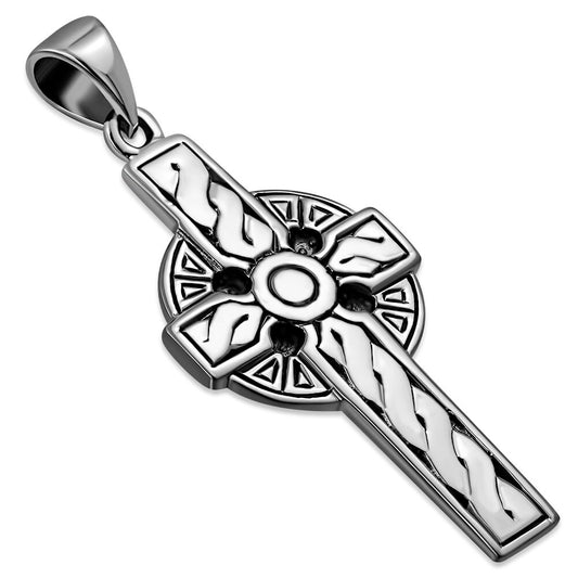 Celtic Cross Pendant - Simple Weave Cross Arms