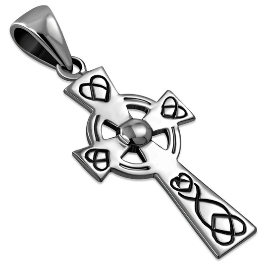 Celtic Cross Pendant - Looped Heart