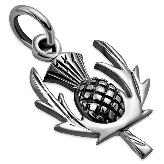 Scottish Thistle Pendant - Winged Leaves