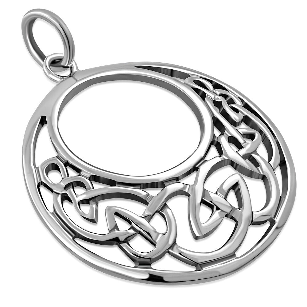 Celtic Knot Pendant - Rounded Half Moon Kells Knot