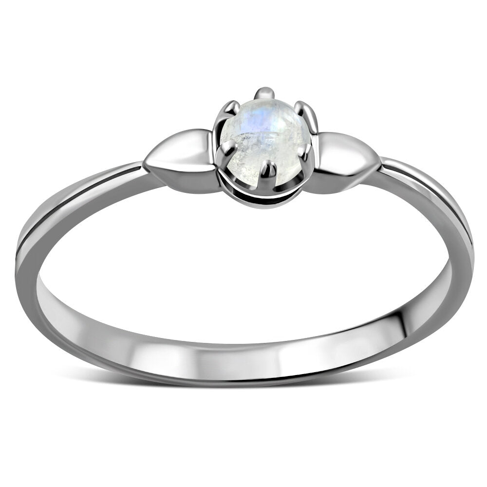 Contemporary Stone Ring- Central Cabouche with Moonstone