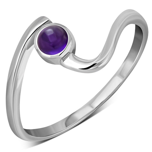 Contemporary Ring- Wave with Amethyst