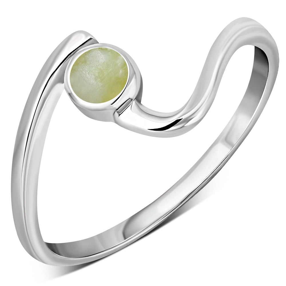 Scottish Marble Ring- Wave with Round Centre – Celtic Design Scotland