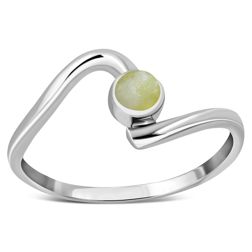 Scottish Marble Ring- Wave with Round Centre